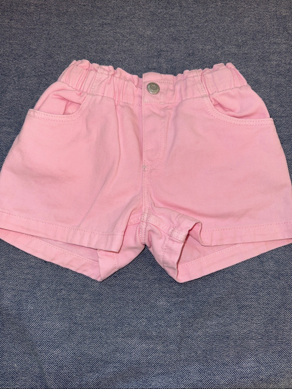 H&M Light Pink Elastic-Waist Girls Shorts